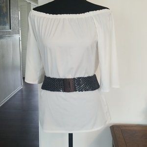 Boho Stretch Wooden Bead Belt with Wood Buckle